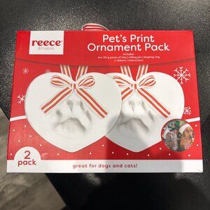 Reece Studio Pet's Print Ornament 2 Pack DIY NWT Heart Shaped Paw Prints
